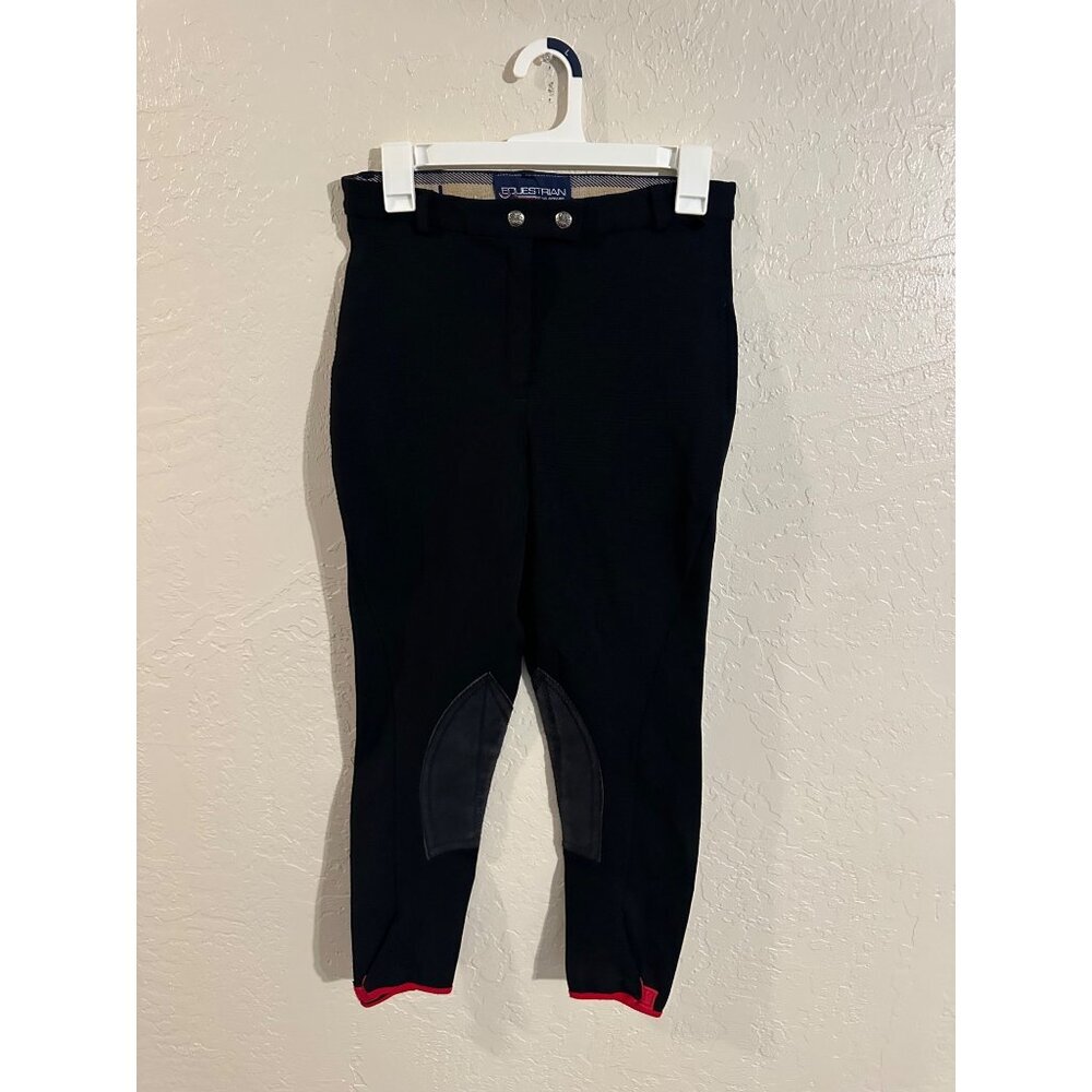 Y Equestrian Black & Red Medalist Horse Riding Breeches Pants